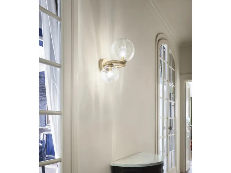 Lampada a parete in cristallo e metallo Puppet Ring di Vistosi