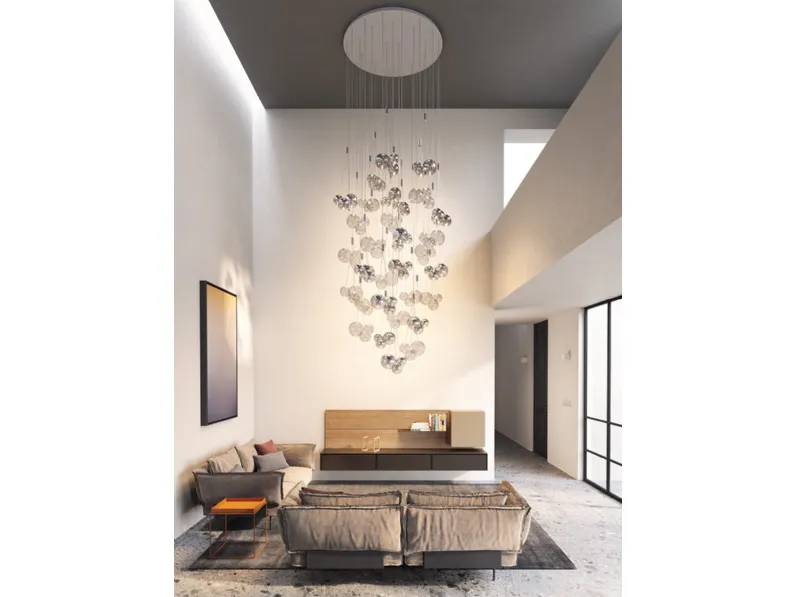 Lampada a sospensione in vetro Random di Lodes