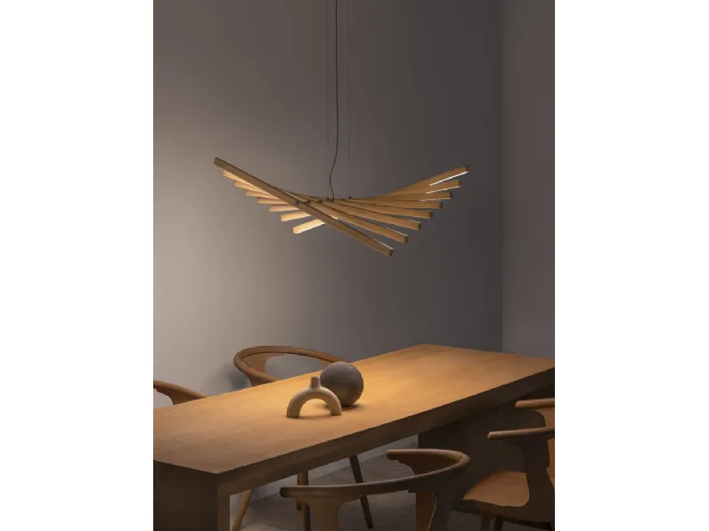 Lampada a sospensione Rhytm Vertical Wood di Vibia