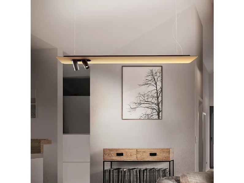 Lampada a sospensione con luce principale indiretta diffusa e sorgenti secondarie orientabili Riflessa di Team Italia