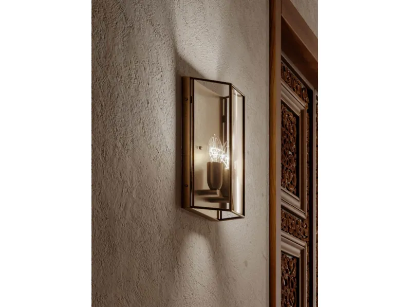 Lampada a parete Rilegato in ottone e vetro de Il Fanale