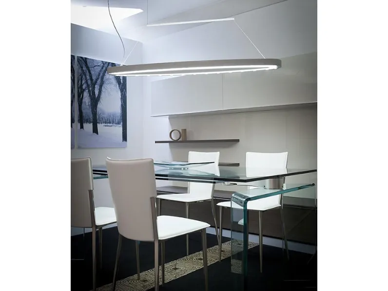 Lampada a sospensione ellittica con luci a LED Ring di Status