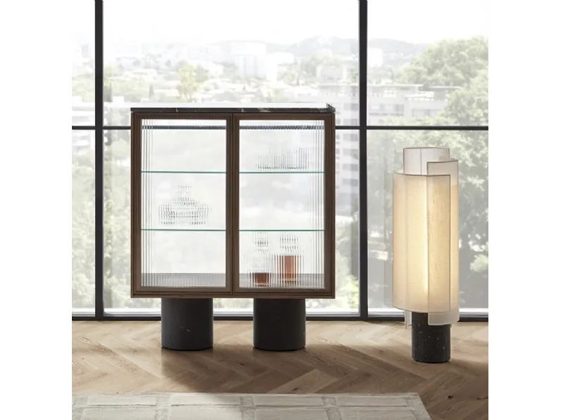 Lampada Rio Floor in tessuto con base in marmo di Punt Mobles