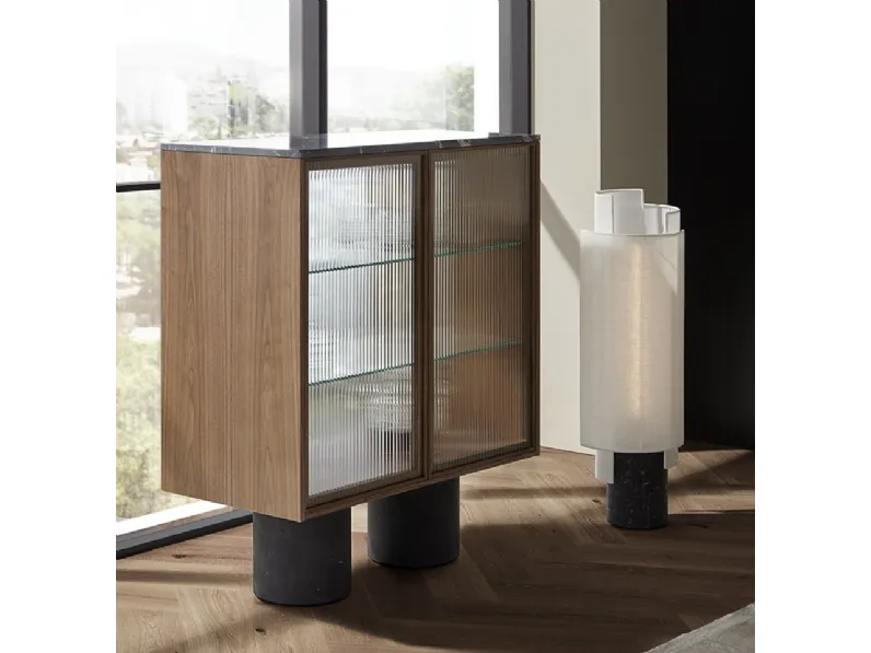 Lampada Rio Floor in tessuto con base in marmo di Punt Mobles