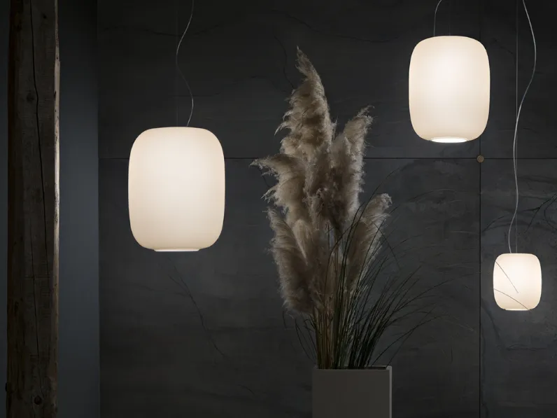 Lampada a sospensione Santachiara in vetro soffiato di Prandina