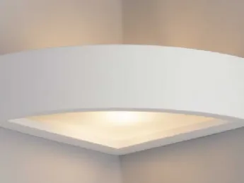 Lampada Mykonos in gesso con diffusore in vetro satinato di Faneurope