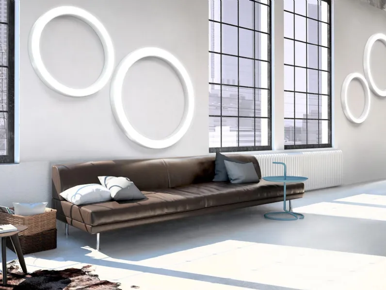 Lampada da parete ad anello in alluminio verniciato Bianco Silver Ring di Panzeri