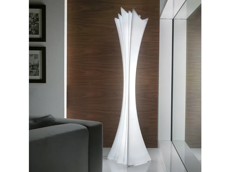 Lampada appendiabiti da terra in polietilene bianco Sipario Light di Cattelan Italia