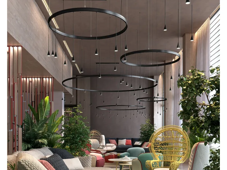 Lampada a sospensione Skybell Circle di Bover
