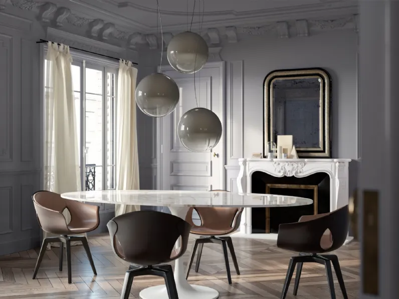 Lampada a sospensione Smoke in vetro soffiato Fumé con effetto sfumato di Panzeri