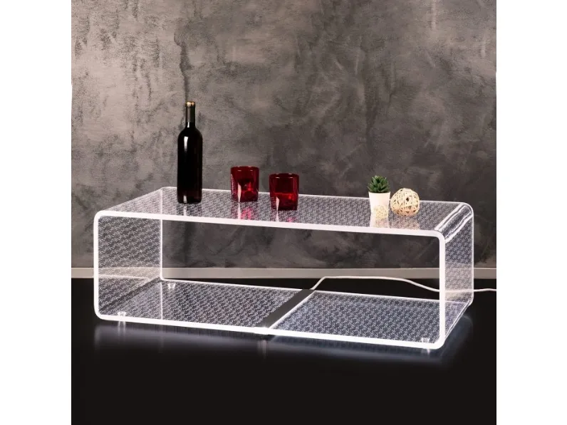 Lampada tavolino Solid da terra in cristallo acrilico di Vesta