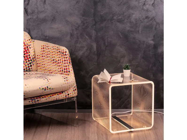 Lampada tavolino in cristallo acrilico Solid large di Vesta