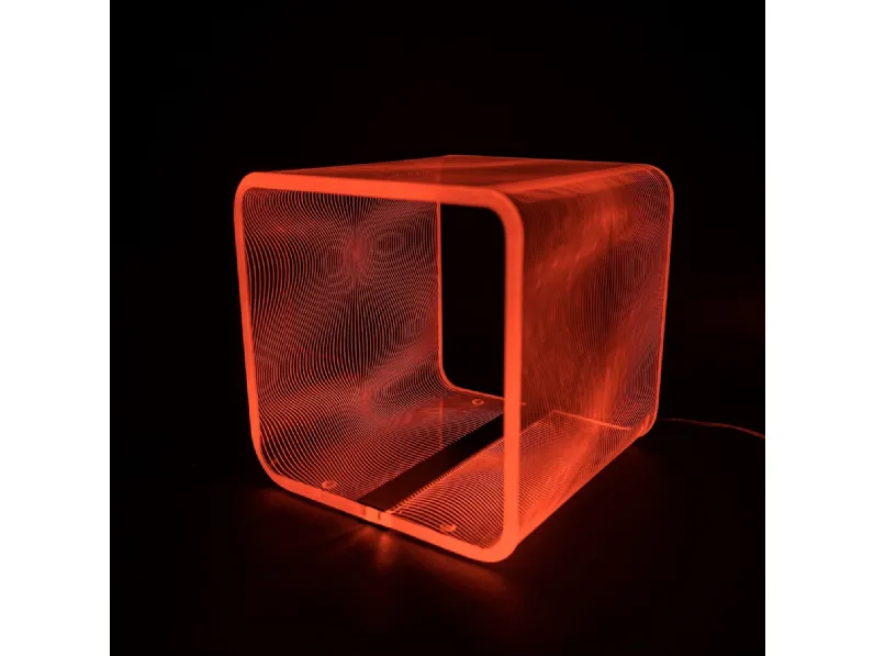 Lampada da tavolo Solid Media in cristallo acrilico di Vesta