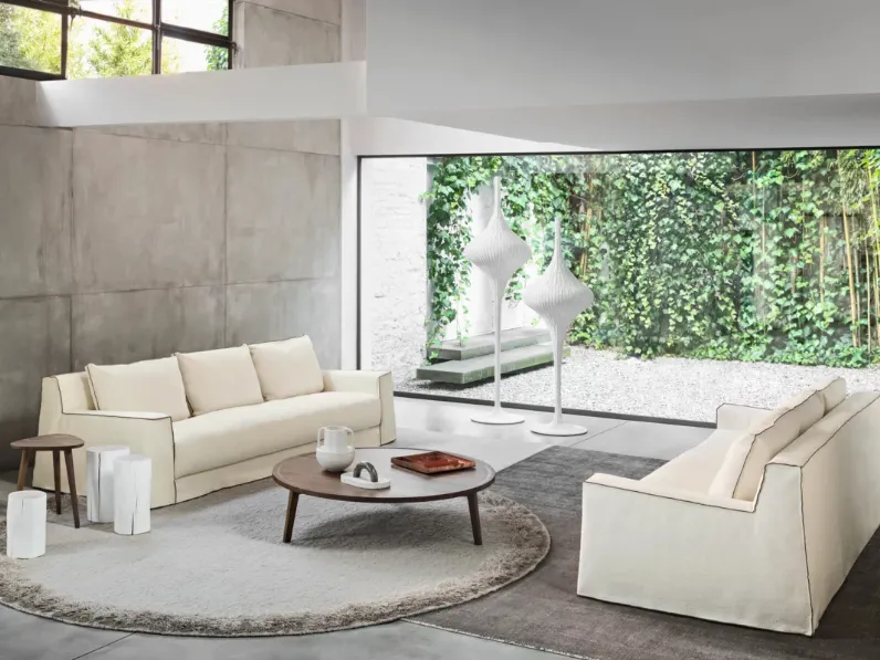 Lampada Spin da terra in rattan di Gervasoni