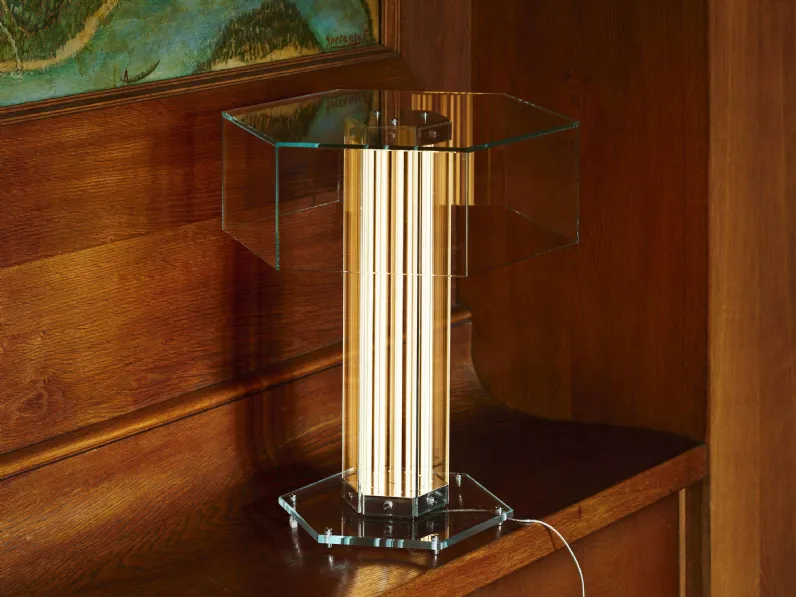 Lampada da tavolo SuperWire T in vetro e alluminio di Flos