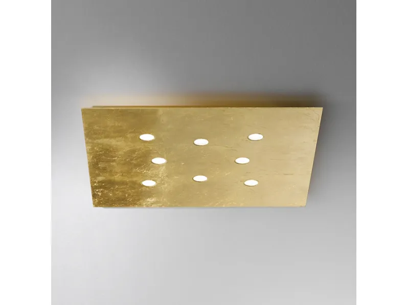 Lampada da soffitto in alluminio, finitura foglia oro con luci a LED Swing Icone
