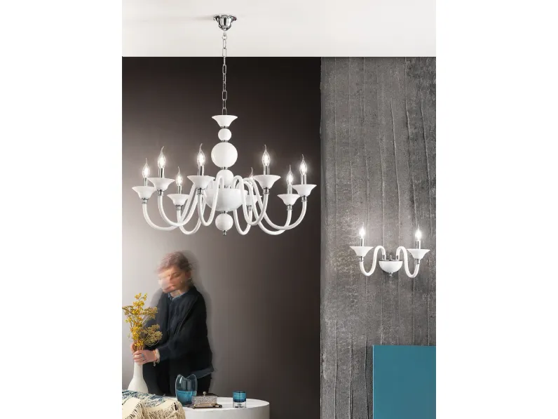 Lampada a sospensione o a parete in vetro Tebe di Ondaluce