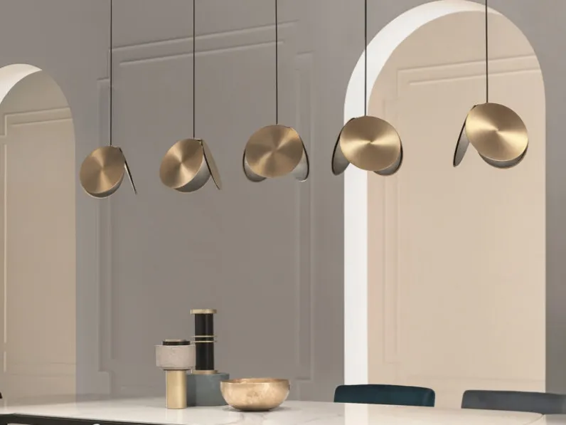 Lampada a sospensione in metallo doratoTimeo di  Masiero