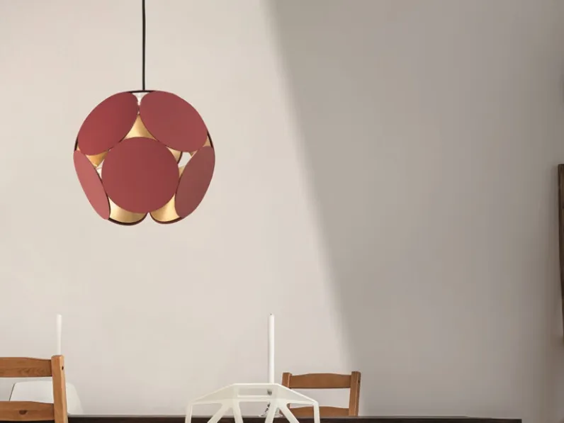 Lampada a sospensione tonda in metallo Timeo di  Masiero