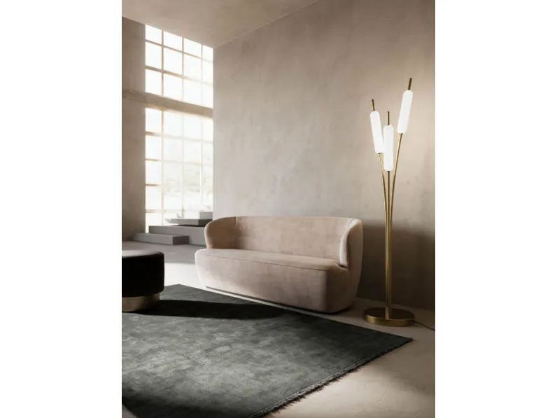 Lampada da terra Typha in ottone e vetro de Il Fanale