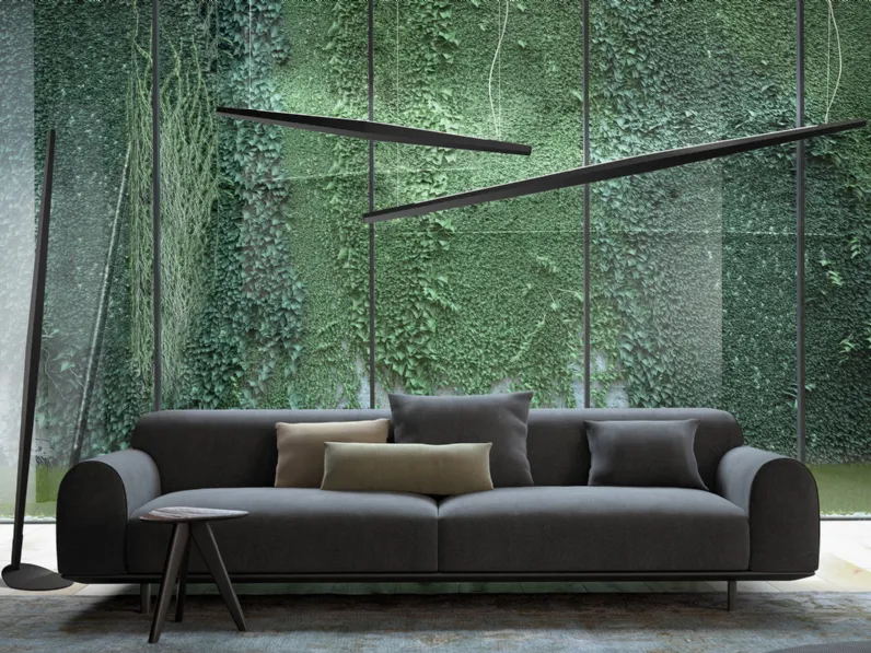 Lampada a sospensione Viisi con sezione pentagonale in alluminio piegato e inciso di Panzeri