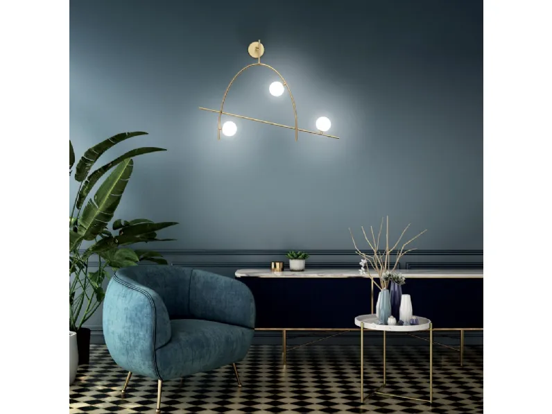 Lampada da parete in acciaio e vetro Freedom di Vivida International