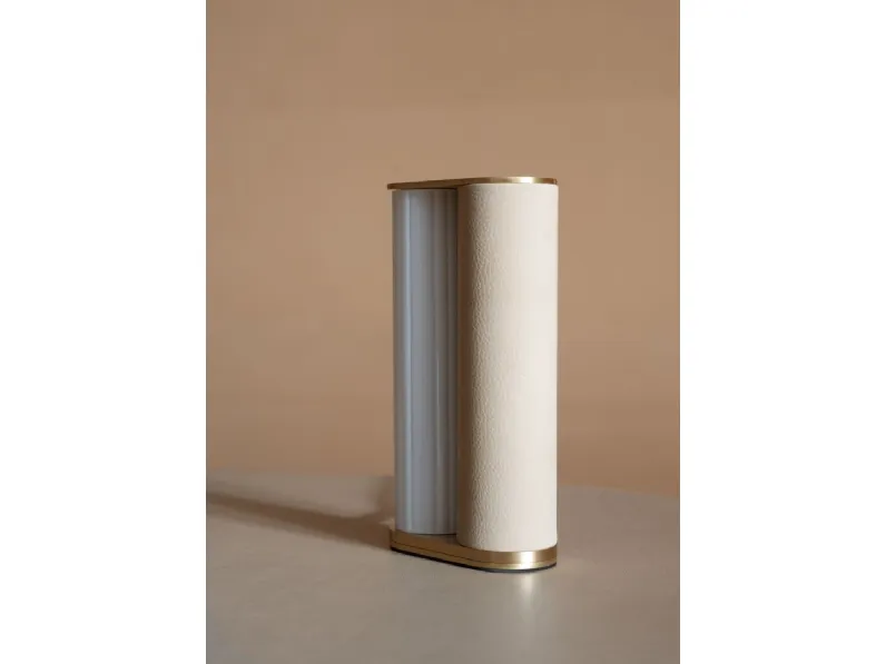 Lampada da tavolo Wave in metallo, pelle e vetro di Baxter