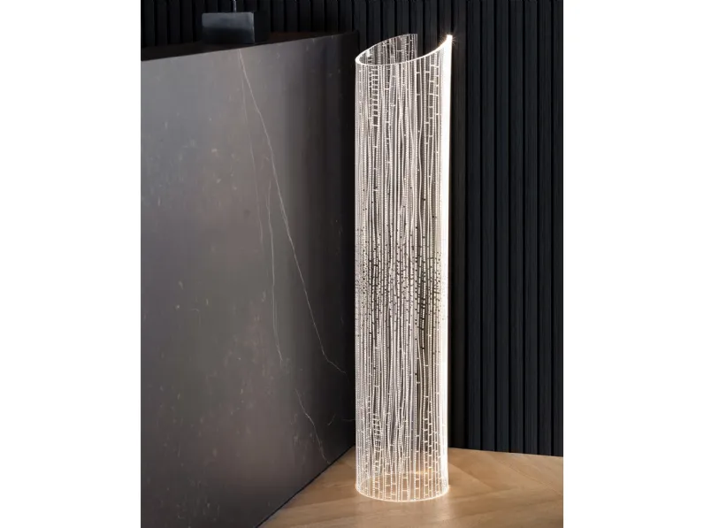 Lampada Wave da terra in cristallo acrilico di Vesta