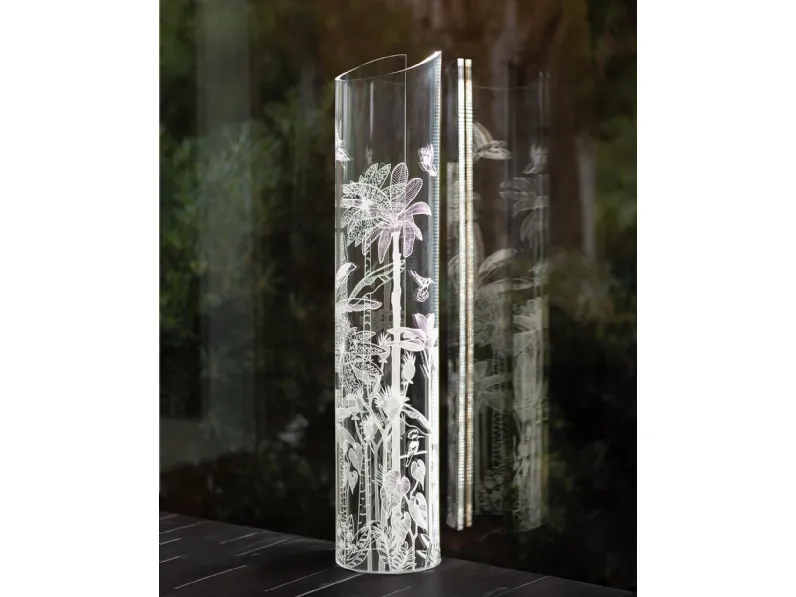 Lampada Wave da terra in cristallo acrilico di Vesta