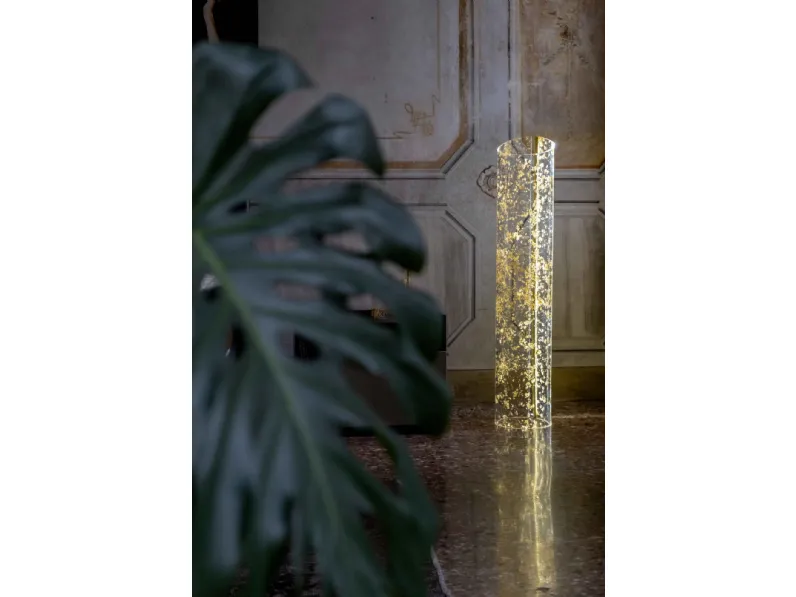 Lampada Wave da terra in cristallo acrilico di Vesta