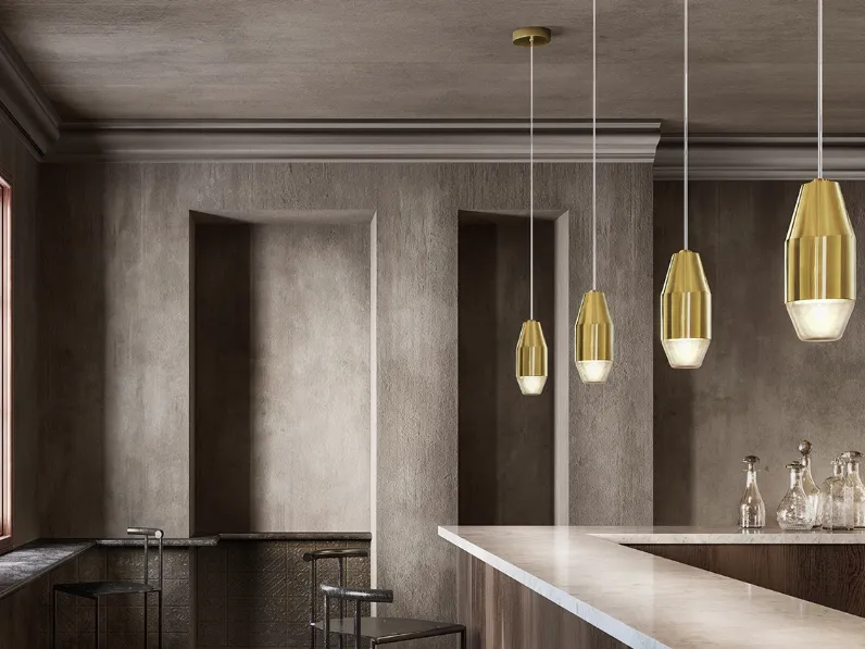 Lampada a sospensione in ottone lucido Yuma di Kundalini