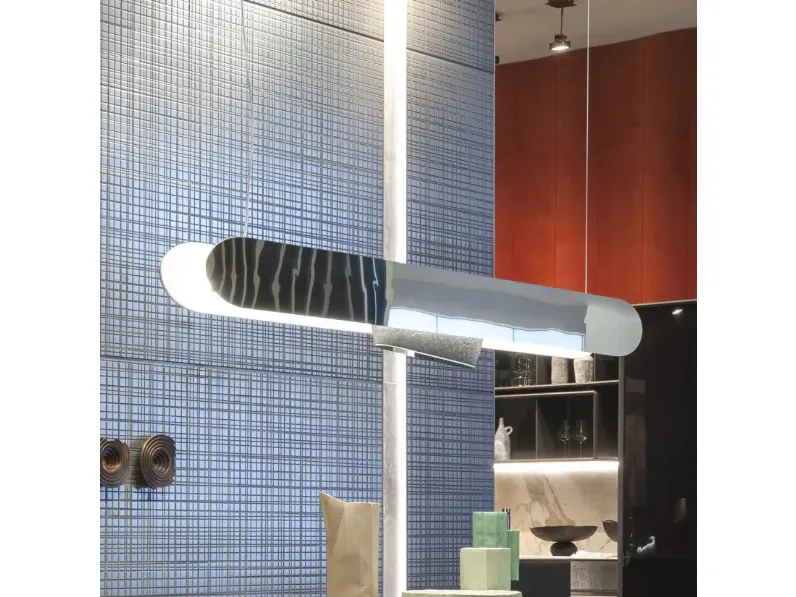 Lampada a sospensione Zeppelin in acciaio lucido di Laura Meroni