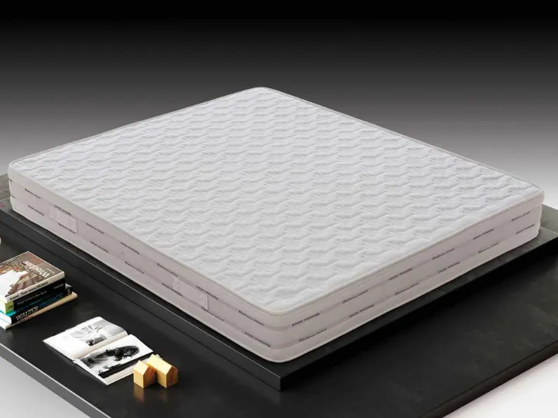 Materasso ortopedico a molle biconiche e Memory rivestito in tessuto di cotone Fabrizio di Nuovi sistemi di Riposo