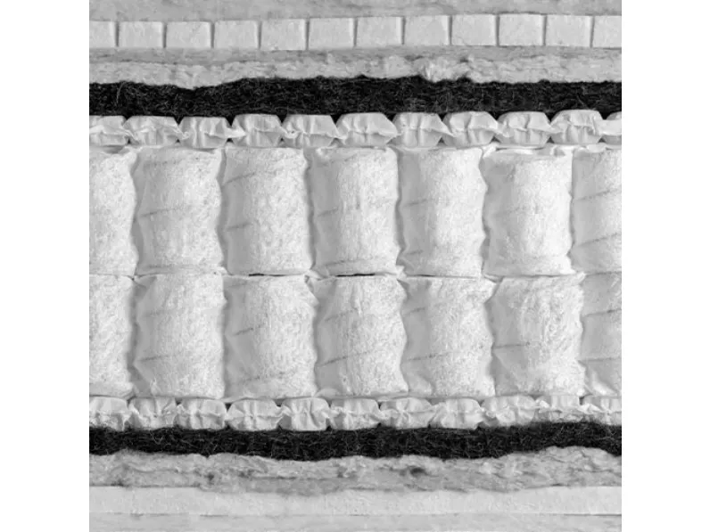 Materasso organico Leonardo composto da due strati di molle insacchettate e due di micromolle di Flou