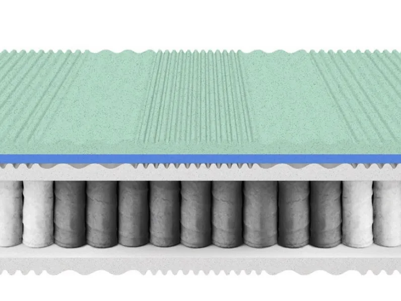 Materasso Sinfonia-Bi-Comfort a molle insacchettate e memory di Morfeus