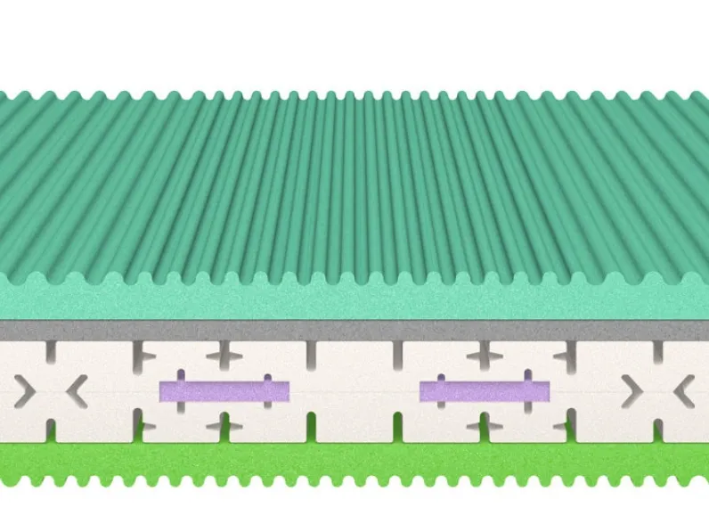 Materasso matrimoniale in ecomemory ad altissimo spessore e lattice Windy di Morfeus