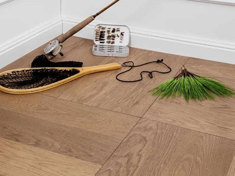 Parquet Quadri e Quadrotte Dama in Rovere termotrattato scuro di Milano Parquet