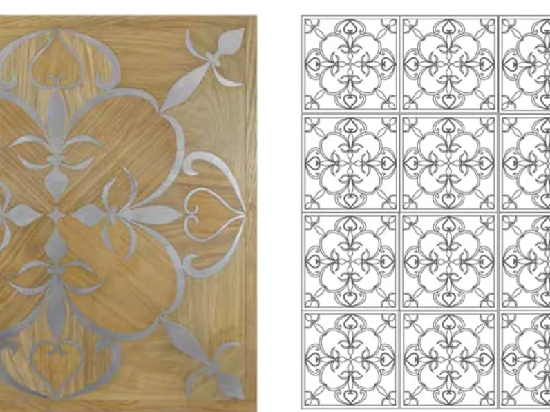 Parquet Quadri e Quadrotte Giglio in Rovere e acciaio di Milano Parquet
