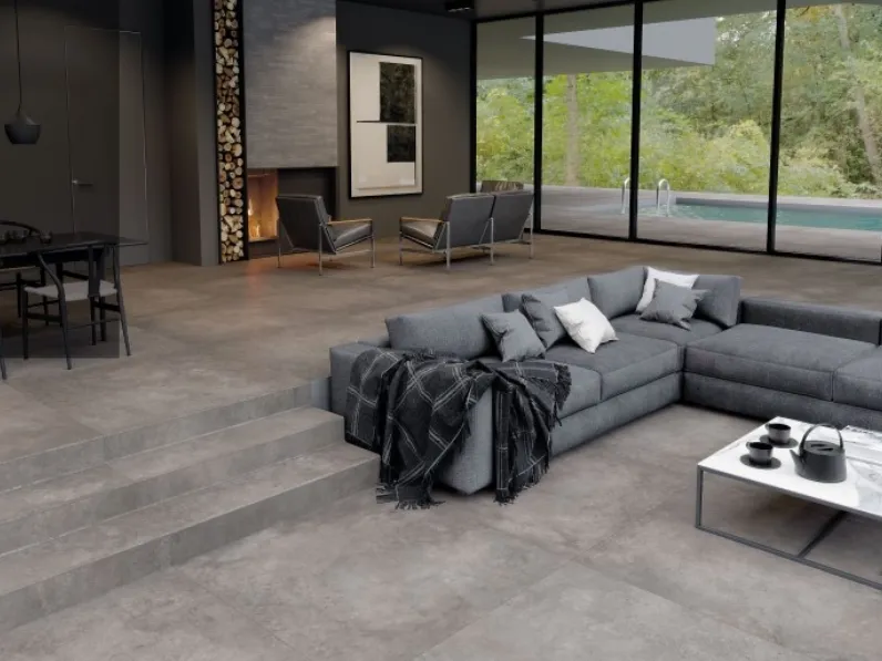 Piastrelle in gres porcellanato effetto cemento Concreta di Tagina