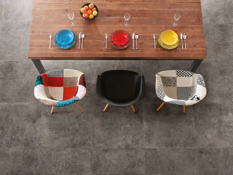 Piastrelle moderne gres effetto pietra in color antracite Umbria Antica di Tagina