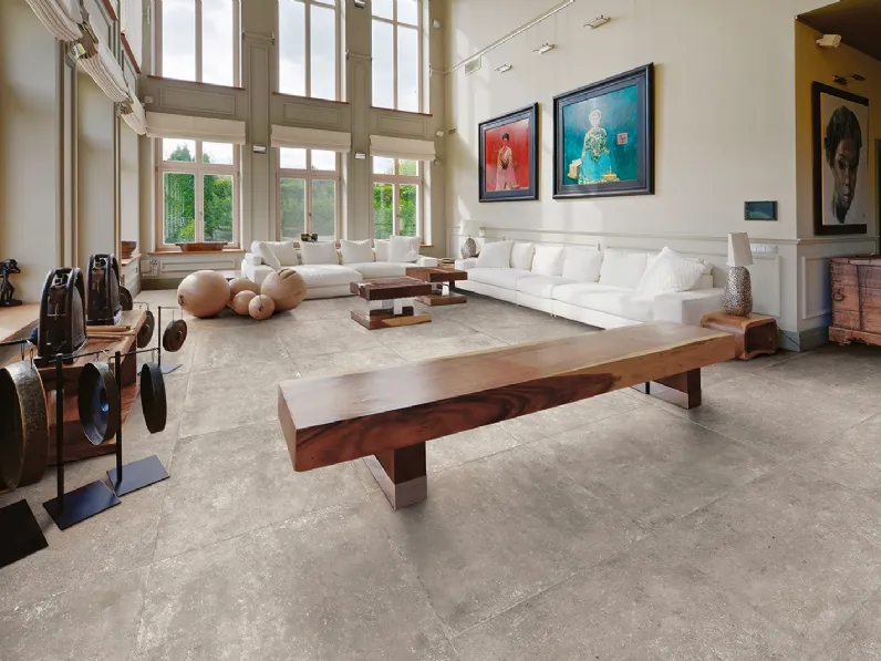 Piastrelle moderne gres effetto pietra in colore grigio Umbria Antica di Tagina