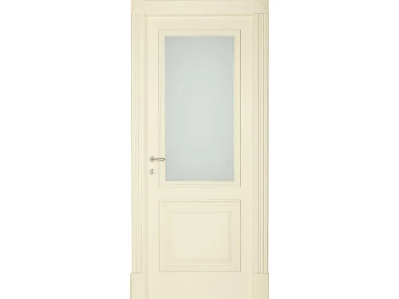 Porta per interni Boheme battente in laccato Bianco antico con vetro di Effebiquattro