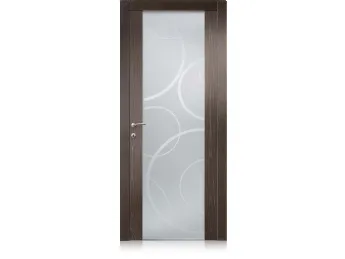 Porta per interni Glass in Ecorovere Moro con Vetro Bolla di Ferrero Legno