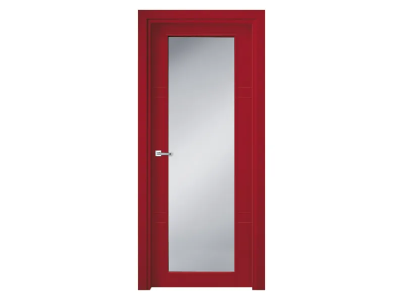 Porta per interni Soffio Grecale in laccato Rosso con specchio satinato di Ideal Door