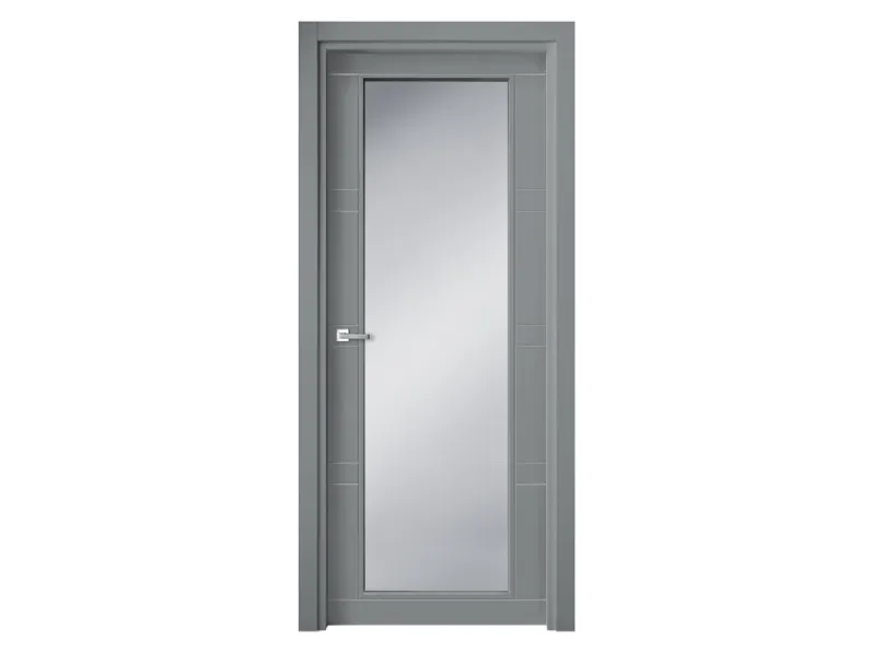 Porta per interni Soffio Levante in laccato Grigio e vetro satinato di Ideal Door