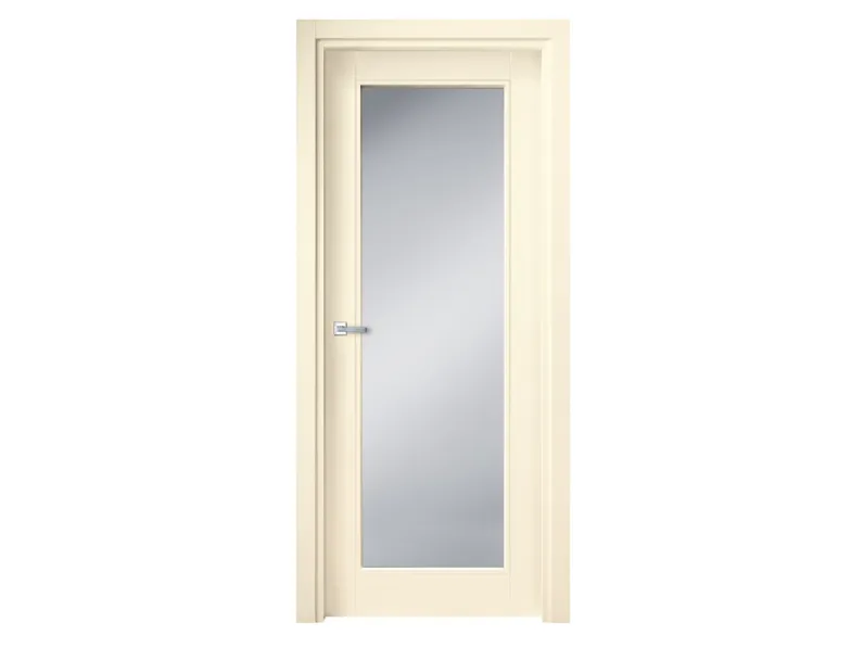 Porta per interni Soffio Ponente in laccato opaco con vetro satinato di Ideal Door