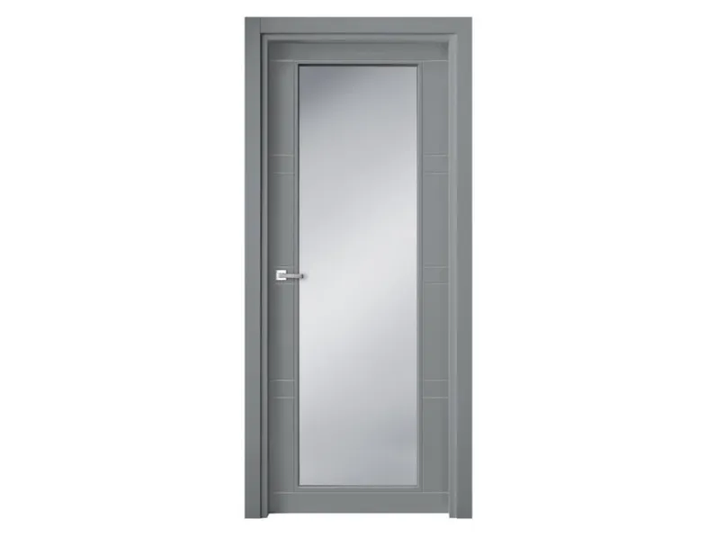 Porta per interni Soffio Levante in legno laccato con vetro satinato di Ideal Door