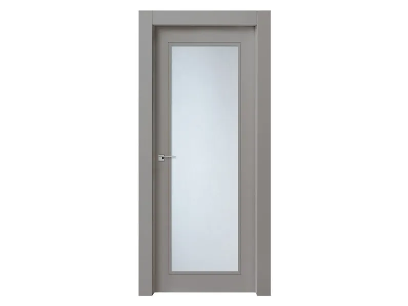Porta per interni Soffio Noto in laccato con vetro satinato di Ideal Door