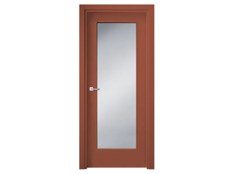 Porta per interni Soffio Tramontana in laccato con vetro satinato di Ideal Door