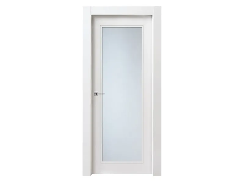 Porta per interni Soffio Zefiro in laccato con vetro satinato di Ideal Door